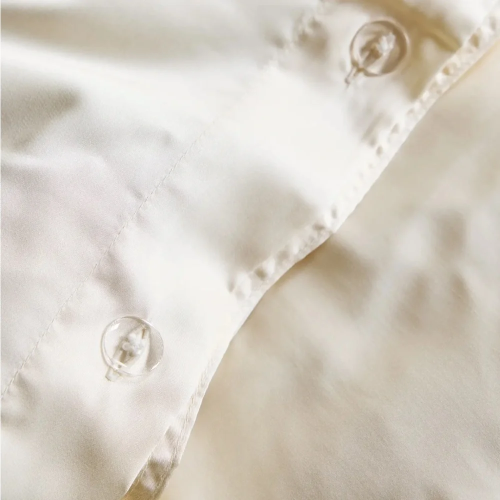 QUINCE Bamboo Duvet Cover Ivory King Cal King